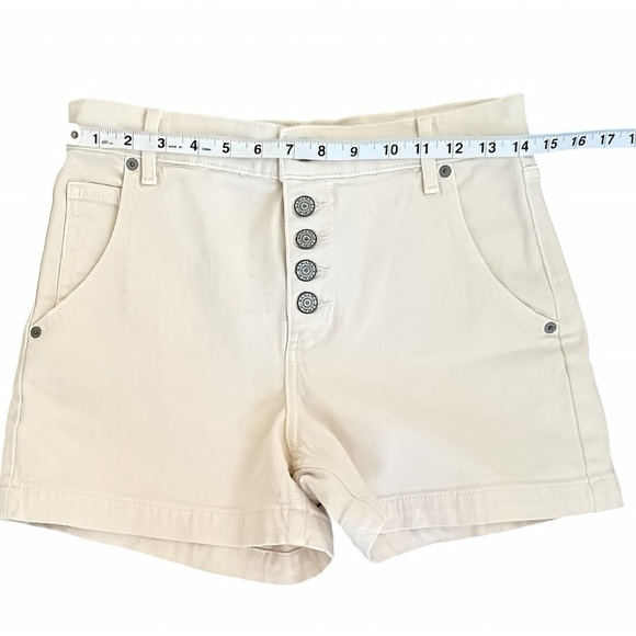 Banana Republic Women’s High-Waisted Twill Shorts | Sz 26 / 2 Ivory Button Fly - Picture 5 of 6